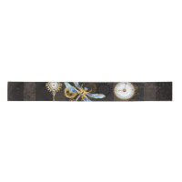 Steampunk Dragonflies on brown striped background