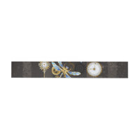 Steampunk Dragonflies on brown striped background