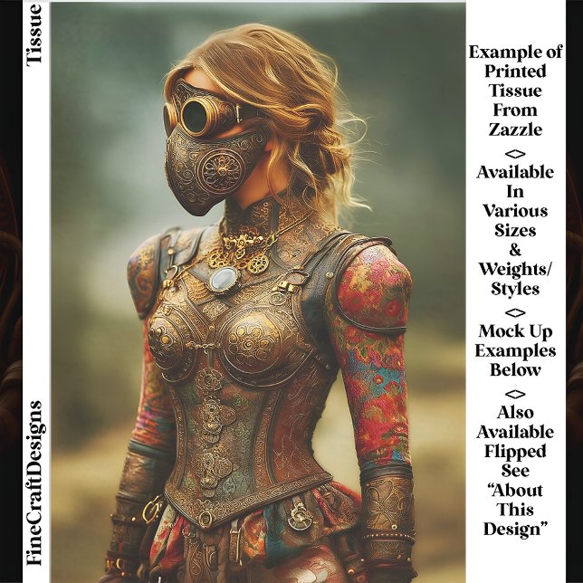 Steampunk Dystopian Woman, Armour EK3L Decoupage Tissue Paper (Creator Uploaded)