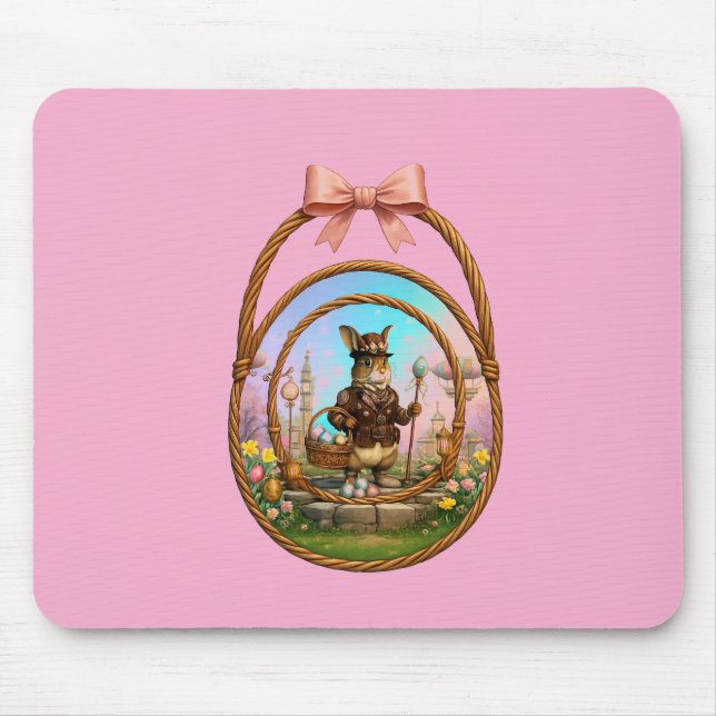 Steampunk Easter Bunny In Frame Mouse Mat (Front)