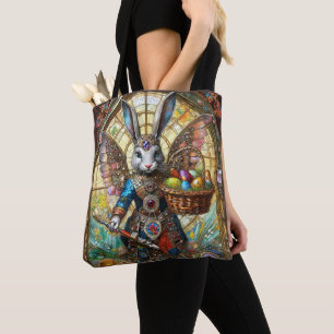 Steampunk Easter Bunny Warrior Angel Tote Bag