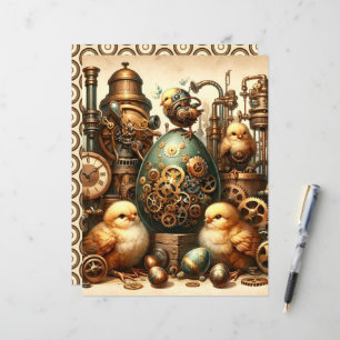 Steampunk Easter Ephemera Scrapbook Paper