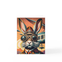 Steampunk Easter Rabbit Blank Card