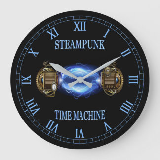 Steampunk ~ Electronic Blue Wave ~ Time Machine ~ Large Clock