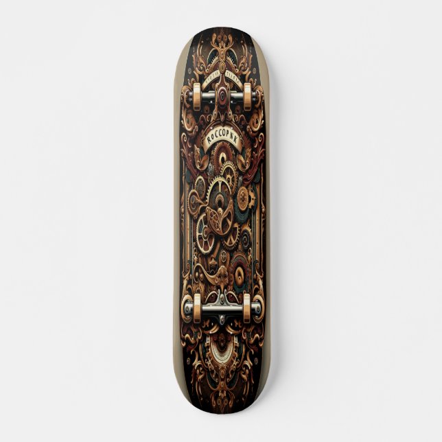  "Steampunk Elegance" Skateboard (Front)
