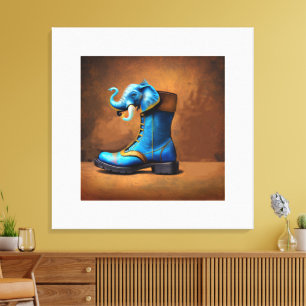 Steampunk Elephant Boot canvas print