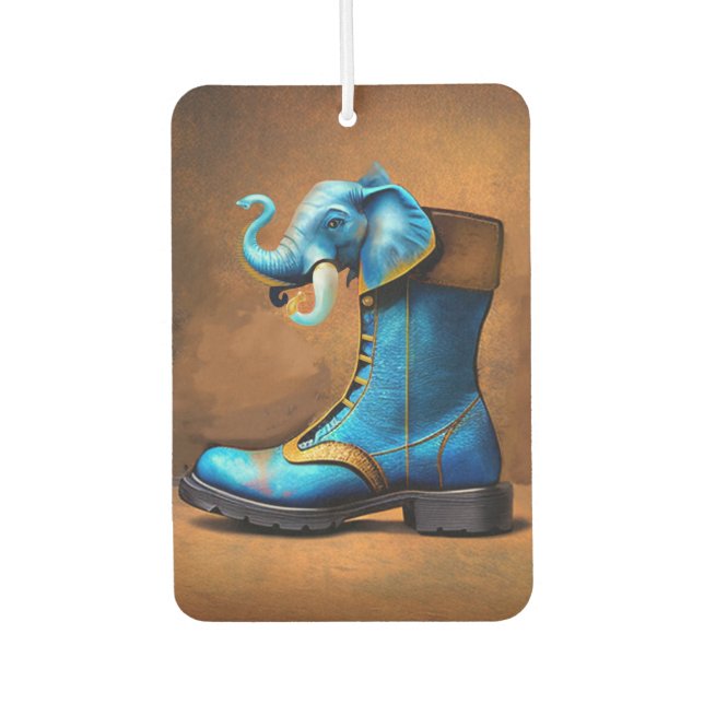 Steampunk Elephant Boot car air freshener (Front)