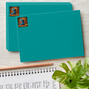 Steampunk Elephant Boot teal std envelopes front