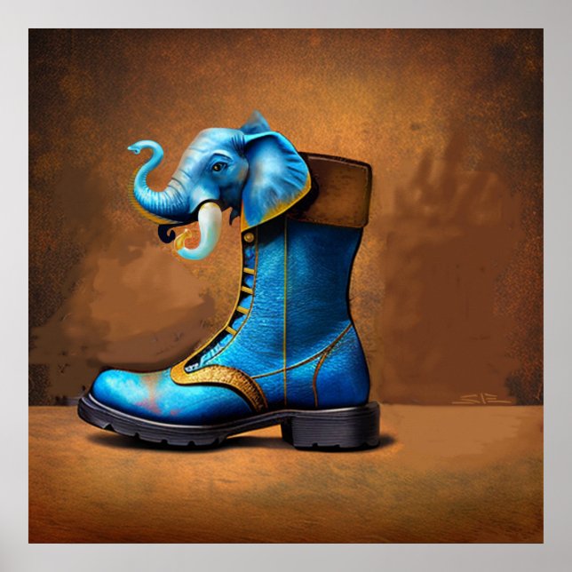Steampunk Elephant Boot value matte poster (Front)