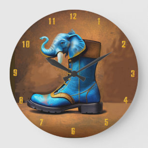 Steampunk Elephant Boot wall clock