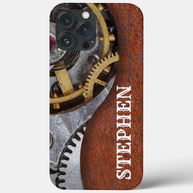 Steampunk Engineer Mechanical Gears Rusty Metal  Case-Mate iPhone Case (Back)