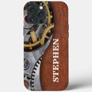 Steampunk Engineer Mechanical Gears Rusty Metal iPhone 13 Pro Max Case