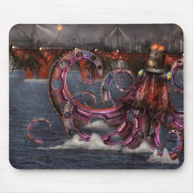 Steampunk - Enteroctopus magnificus roboticus Mouse Mat (Front)
