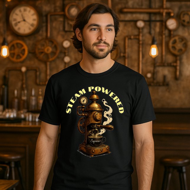 Steampunk Espresso Coffee Machine Template T-Shirt (Creator Uploaded)