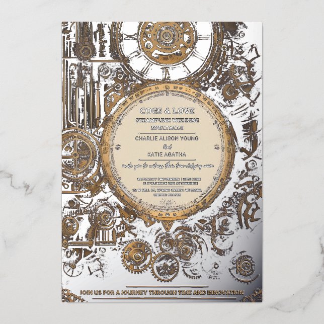 Steampunk Extravaganza Vintage Clockwork Wedding (Front)