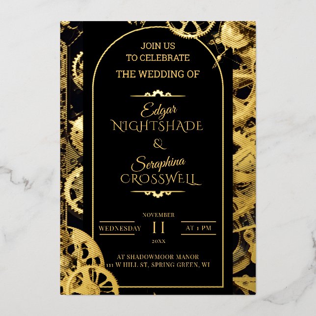 Steampunk Extravaganza Vintage Clockwork Wedding (Front)