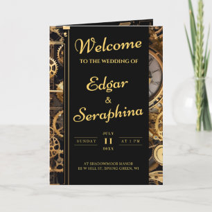 Steampunk Extravaganza Vintage Wedding Program Programme