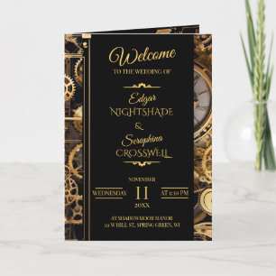 Steampunk Extravaganza Vintage Wedding Program Programme