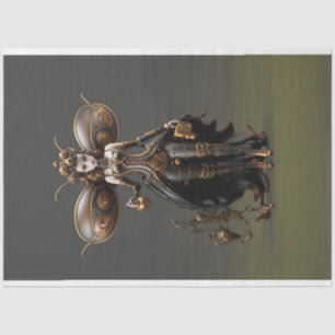 Steampunk Fairy Gold and Black Decoupage Tissue Paper