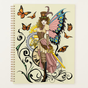 Steampunk Fairy Yellow Clock Gears Planner