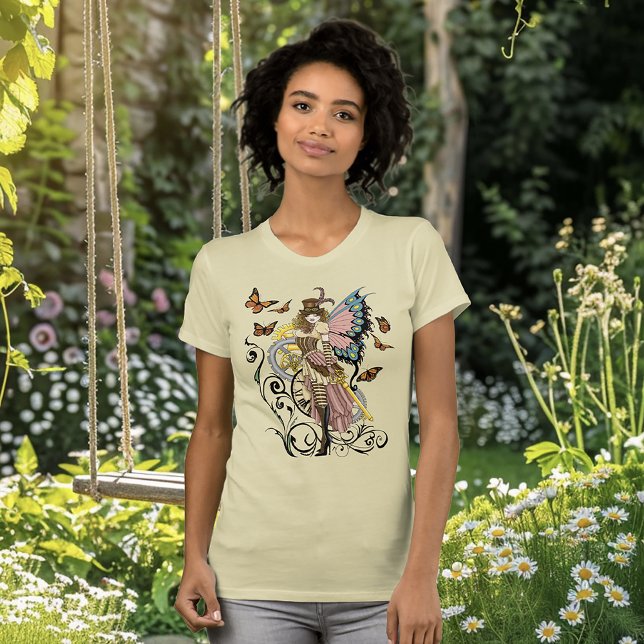Steampunk Fairy Yellow Clock Gears T-Shirt (Creator Uploaded)