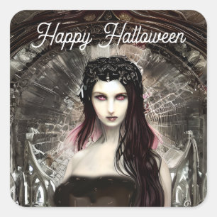 Steampunk Fallen Angel   Dark Art  Square Sticker