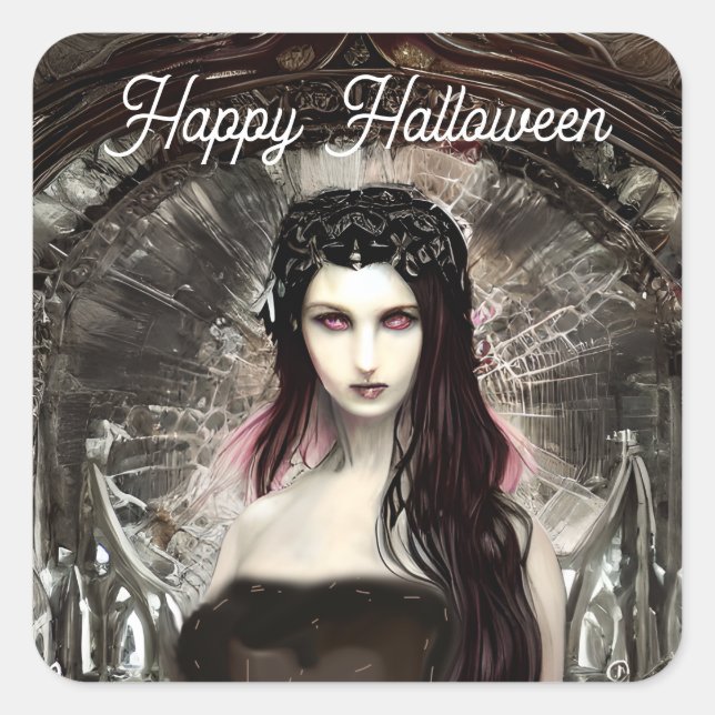 Steampunk Fallen Angel | Dark Art  Square Sticker (Front)
