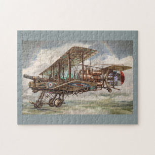 Steampunk Fantasy Aircraft Illustration Jigsaw Puzzle