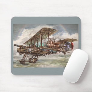Steampunk Fantasy Aircraft Illustration Mouse Mat