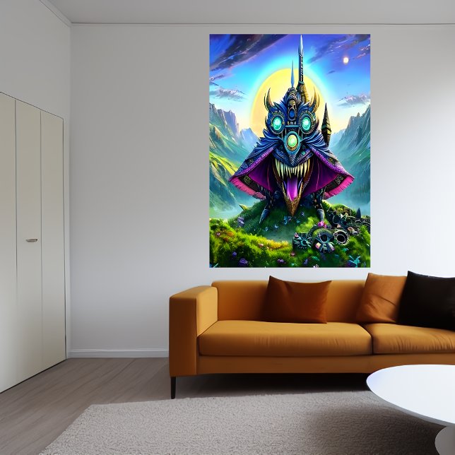 Steampunk fantasy beast in the forest | AI Art Poster (Creator Uploaded)