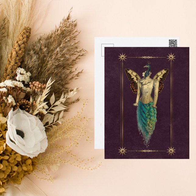 Steampunk Fantasy Peacock Postcard (Creator Uploaded)