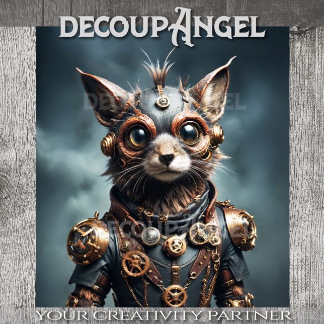 Steampunk Feline Revolution - Decoupage - Tissue Paper (Creator Uploaded)