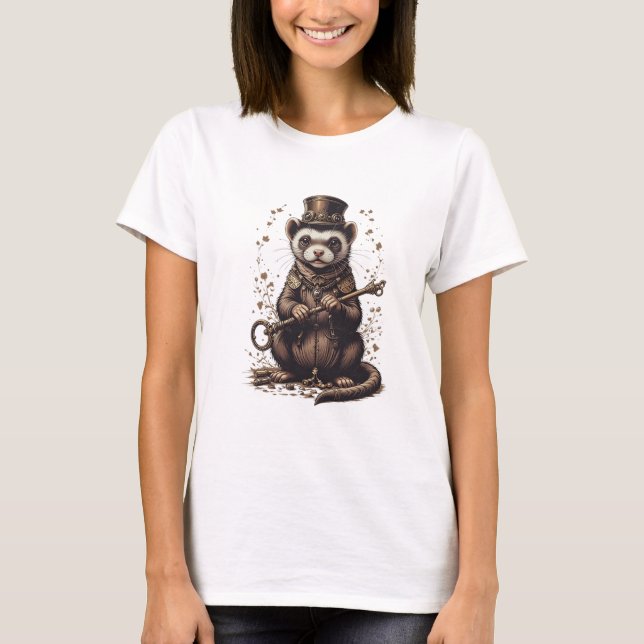 Steampunk Ferret t-shirt design (Front)