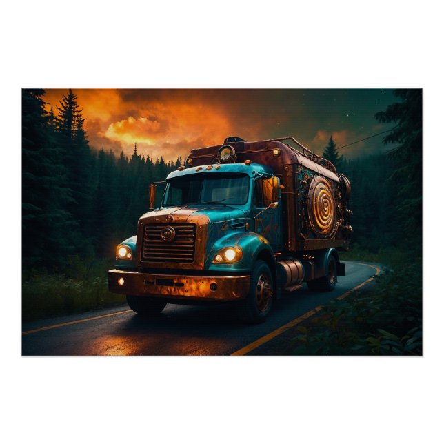 Steampunk Fire-Truck Poster (Front)