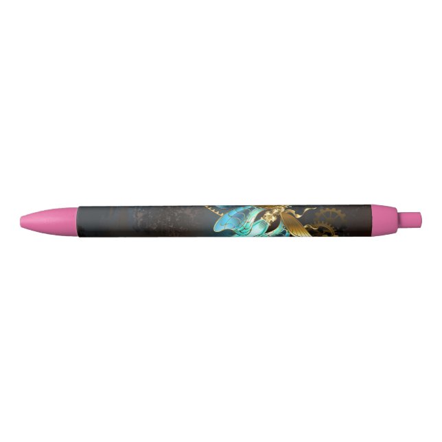 Steampunk Firefly Black Ink Pen (Front)