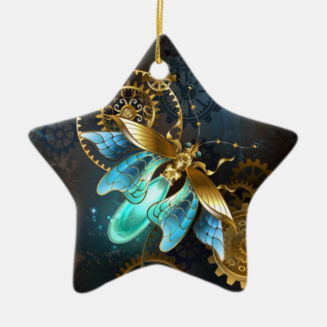 Steampunk Firefly Ceramic Tree Decoration (Front)