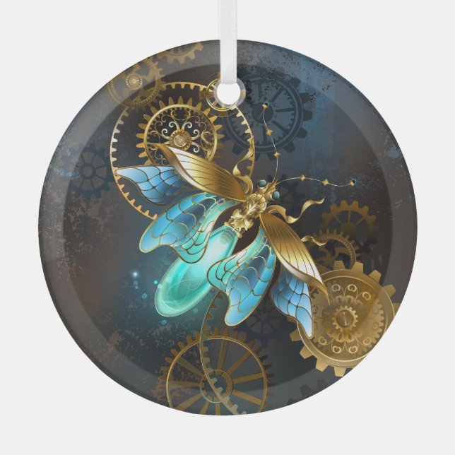 Steampunk Firefly Glass Tree Decoration (Front)