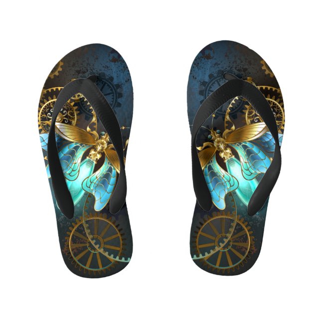 Steampunk Firefly Kid's Flip Flops (Footbed)