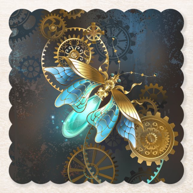 Steampunk Firefly Paper Coaster (Front)