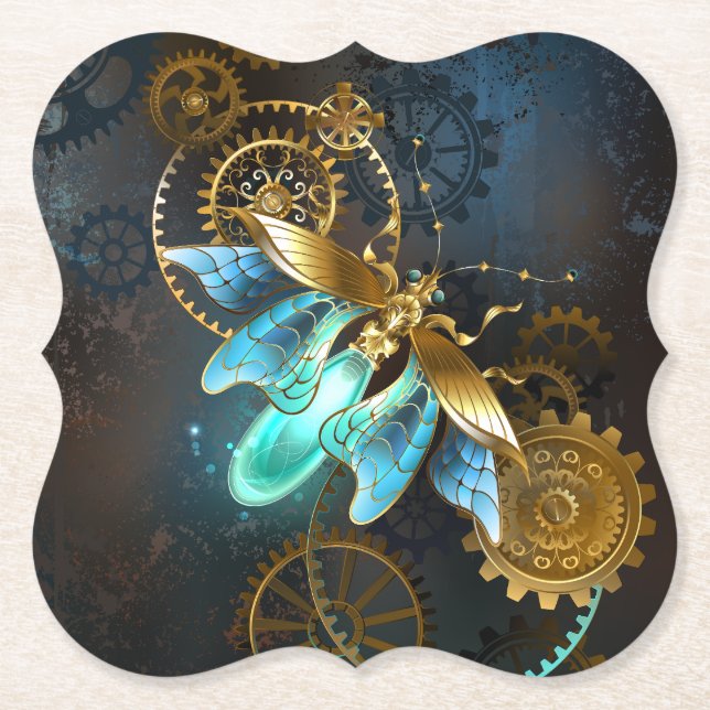 Steampunk Firefly Paper Coaster (Front)