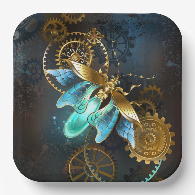 Steampunk Firefly Paper Plate (Front)