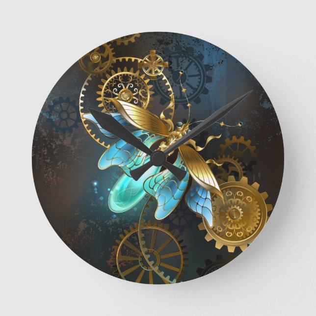 Steampunk Firefly Round Clock (Front)