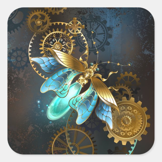 Steampunk Firefly Square Sticker (Front)