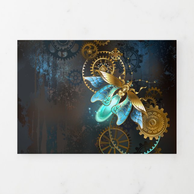 Steampunk Firefly Tri-Fold Holiday Card (Cover)