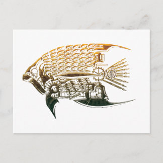 Steampunk fish postcards