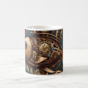Steampunk Fish Vintage Retro Style Coffee Mug