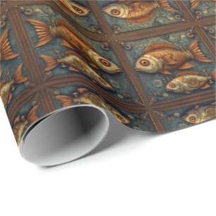 Steampunk Fishes 3 of 3 PP 572 Wrapping Paper
