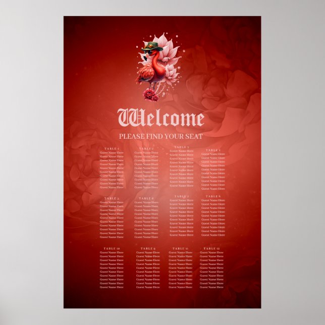 Steampunk Flamingo – Fantasy Digital Artwork  Poster (Front)