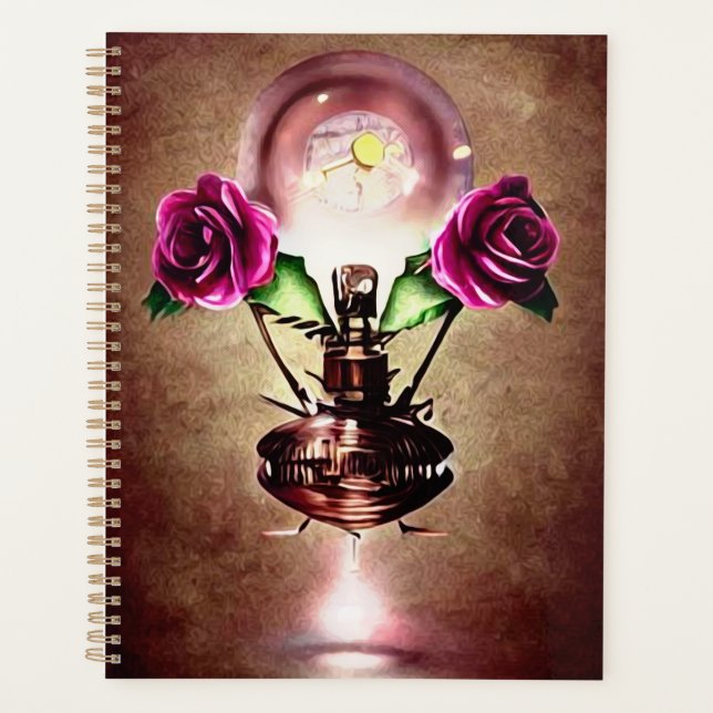 Steampunk Floating Perfume Bottle Planner (Front)