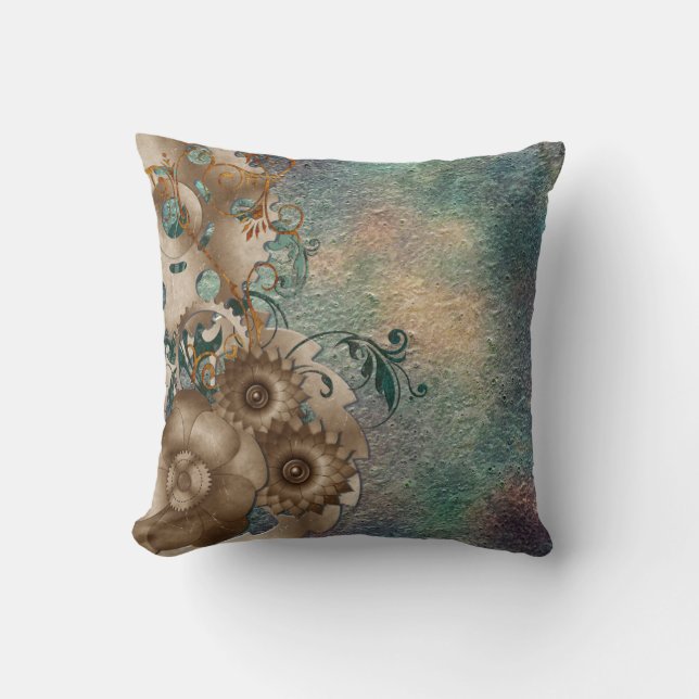 Steampunk Floral Cushion (Front)
